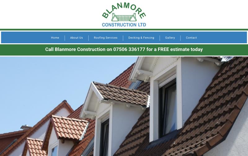 Homepage of Blanmore Construction