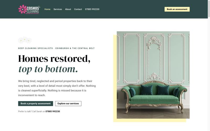 Homepage of Cosmos Cleaning