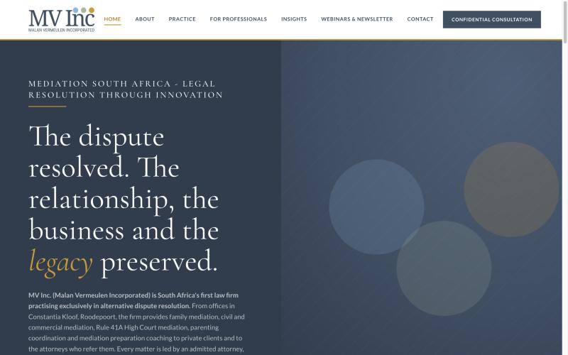 Homepage of MV Inc.