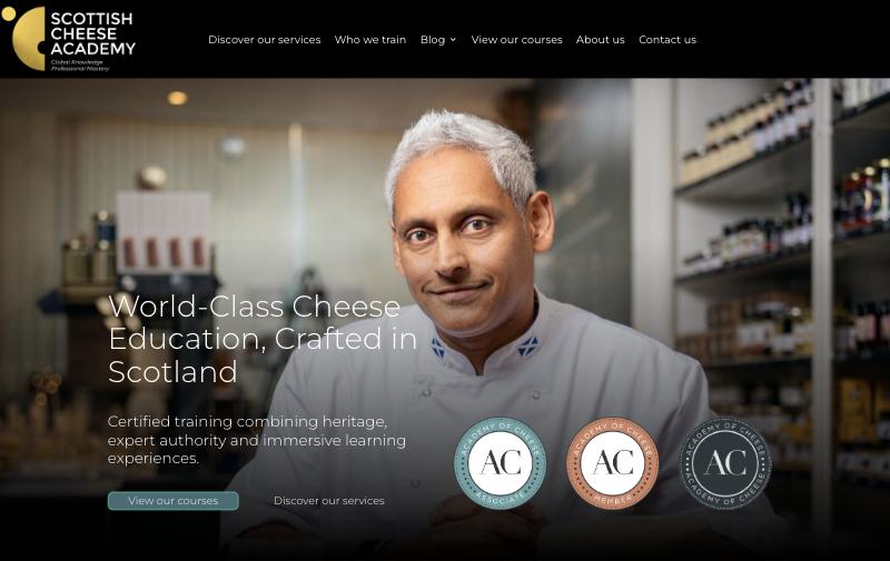 Homepage of Scottish Cheese Academy